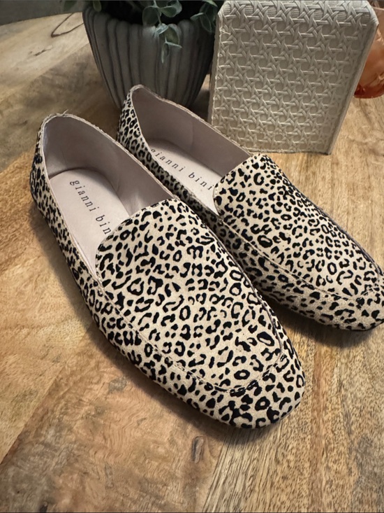 Gianni Bini Shoes - Gianni Bini Leopard Print Slip-On Loafers - Beige & Black Size 9